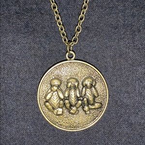 HEAR NO EVIL SAY NO EVIL SEE NO EVIL NECKLACE